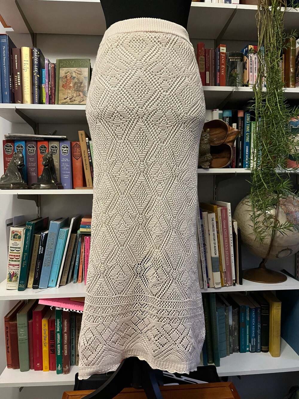 Freshman 1996 Cream Crochet Knit Midi Skirt